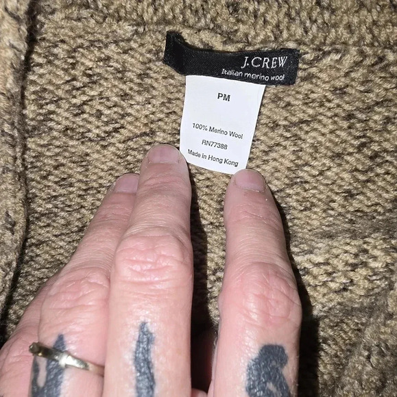 J Crew V Neck Belted Sweater Merino Wool Size PM - Picture 4 of 4